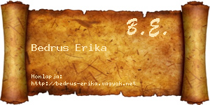 Bedrus Erika névjegykártya